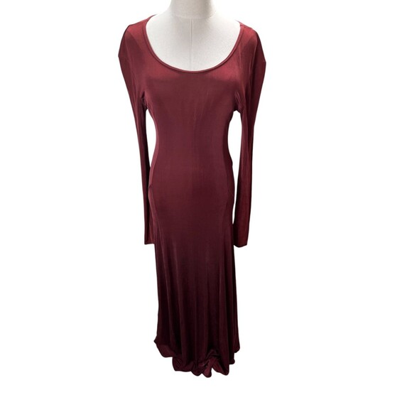 BCBG Dress Women's Size 0 Red Bodycon Long Sleeve Maxi Paris - Picture 1 of 6